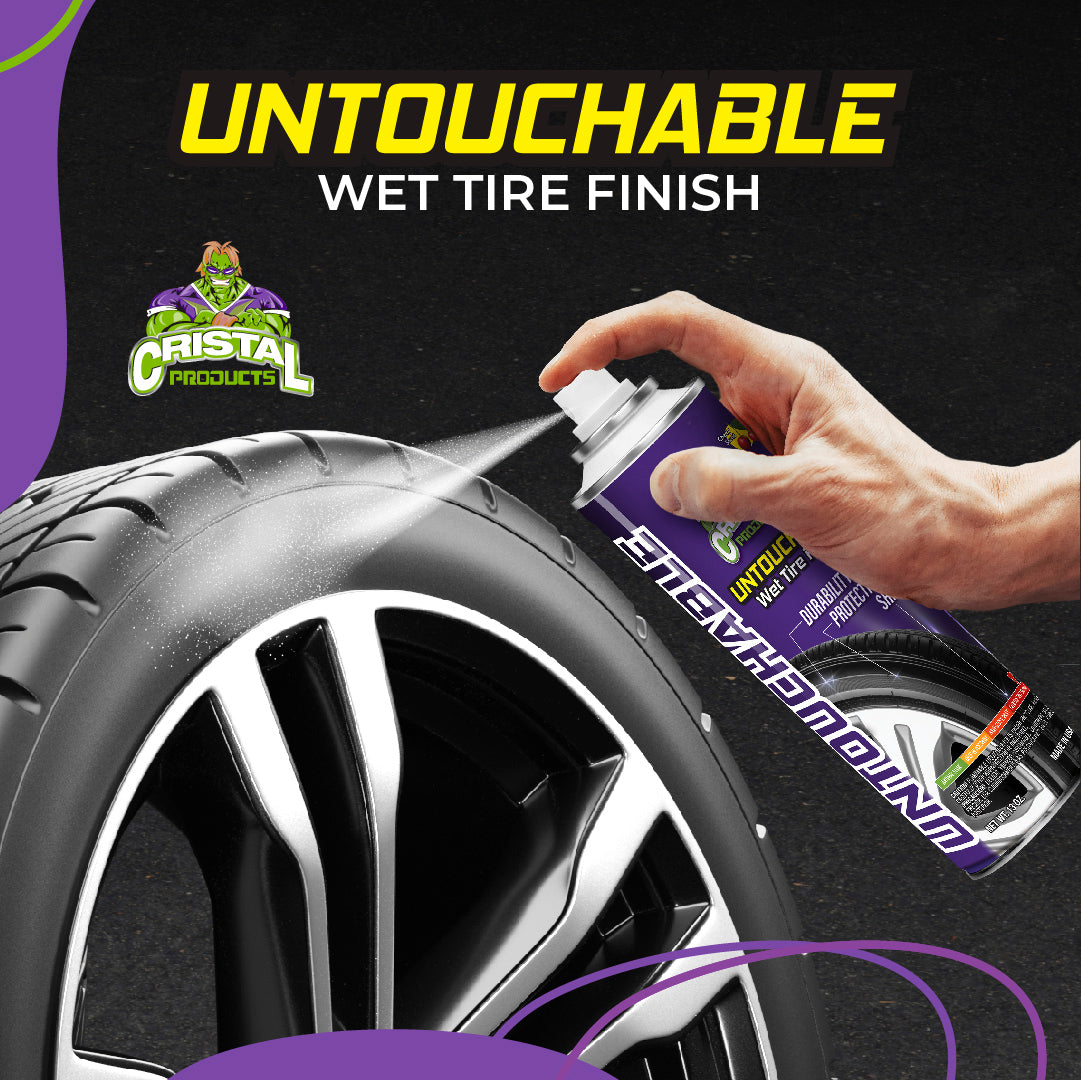 NEW Cristal Products Untouchable Wet Tire Shine Finish Spray Can Glossy
